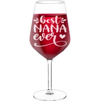 With Engraved Text - "Best Nana Ever", Wine Lover Gifts, Size 530ml