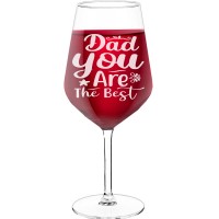 Wine Glass Personalised With Engraved Text - "Dad You Are The Bestb', Birthday Gift Idea, Size 530ml