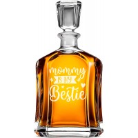 Hermētiska Viskija Karafe ar Uzrakstu - "Mommy Is My Bestie" ,Tēta Dzimšanas Dienas Dāvana, Izmērs 700Ml