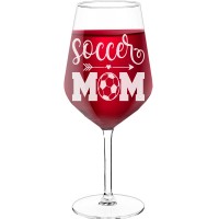 Sparkling Wine Glass With Engraved Text - "Soccer Mom", Gift for Woman, Size 530ml