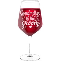 Wine Glass For Men With Engraved Text - "Grandmother Of The Groom", Best Friend Gift, Size 530ml