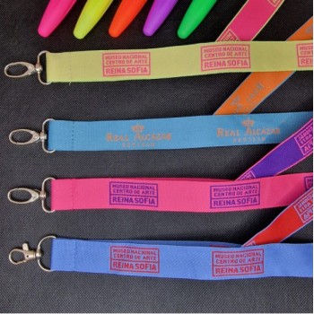 "Black and red Jacquard woven lanyards with custom text and logo – AIGAT"