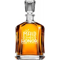 Hermētiska Viskija Karafe ar Uzrakstu - "Maid Of Honor" ,Dāvana Vīrietim Dzimšanas Dienā Unikāla, Izmērs 700Ml