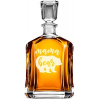 Moderna Burbona Karafe ar Uzrakstu - "Mama Bear" ,Dāvana Brālim, Izmērs 700Ml