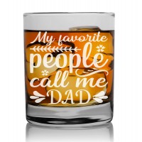 Gift For Men In 50S Scottish Whisky Glass 270ml With Engraved Text : "My Favorite People Call Me Dad "