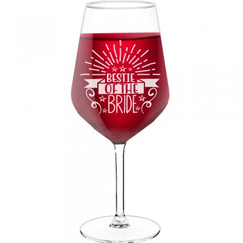 Best Friend Wine Glass With Engraved Text - "Bestie Of The 4", Best Friend Gift, Size 530ml