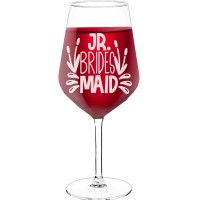 Wine Glass With Engraved Text - "Jr Brides Maid", Gifts for Wine Lovers, Size 530ml