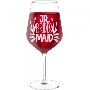 Wine Glass With Engraved Text - "Jr Brides Maid", Gifts for Wine Lovers, Size 530ml