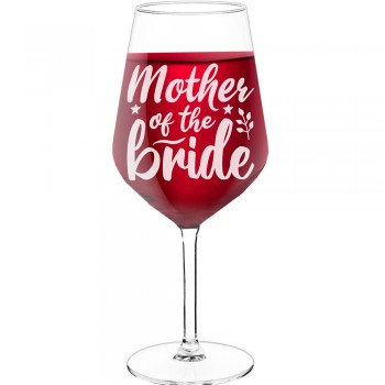 30Th Wine Glass With Engraved Text - "Mother Of The Bride 3", Gifts for Wine Lovers, Size 530ml
