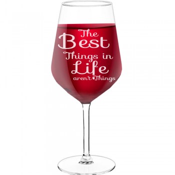 18Th Birthday Wine Glass With Engraved Text - "The Best Things In Life Aren'T Things 2", Wine Glass as a Gift, Size 530ml