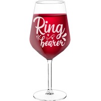 Wine Glass Gift With Engraved Text - "Ring Bearer", Funny Wine Gift, Size 530ml