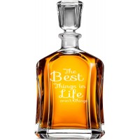 Hermētiska Burbona Karafe ar Uzrakstu - "The Best Things In Life Aren'T Things" ,Dāvana Vīrietim Tētim, Izmērs 700Ml
