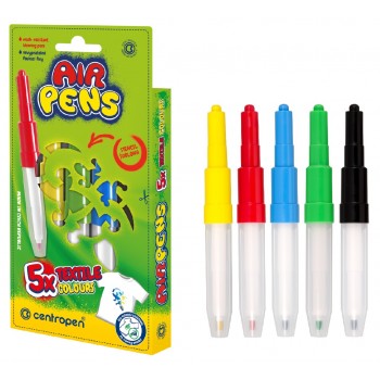 CENTROPEN Tekstila Flomāsteri Pūšamie 5 krāsas