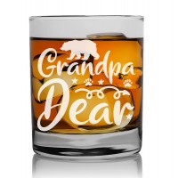 Dāvana Vīrietim Dzimšanas Dienā Virs 50 Gadiem  ar Gravējumu - "Grandpa Bear" ,Gravēts viskija glāze 270ml