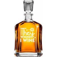 Airtight Whiskey Decanter With Engraved Text -"They Whine I Wine", Home Gift For Men, Size 700ml