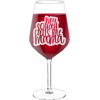 Engraved Wine Glass With Engraved Text - "My Squad Calls Me Mama', Birthday Gift Idea, Size 530ml