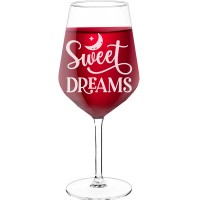 Best Friend Wine Glass With Engraved Text - "Sweet Dreams", Wine Glass as a Gift, Size 530ml