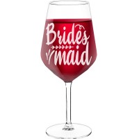 Sparkling Wine Glass With Engraved Text - "Brides Maid", Funny Wine Gift, Size 530ml