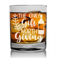 Vīrieša Dzimšanas Dienas Dāvanu ar Gravējumu - "The Only Gift Worth Giving" ,Tēvu dienas dāvanas Viskija glāze 270ml