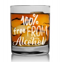 Gift For Man Personalised Whisky Glass 270ml With Engraved Text : "100% Free"