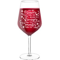 Novelty Wine Glass With Engraved Text - "You Are Braver Than You Believe, Stronger Than You Seem, And Smarter Than You Think.", Gifts for Wine Lovers, Size 530ml