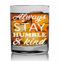 60. Dzimšanas Dienas Dāvana Vīriešiem  ar Gravējumu - "Always Stay Humble And Kind" ,Personalizēta viskija glāze vīriešiem 270ml