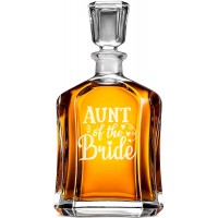 Alkohola Dekanteris ar Uzrakstu - "Aunt Of The Bride" ,Dāvana Līgavainim, Izmērs 700Ml