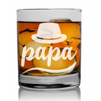 Dāvana Vīrietim Dzimšanas Dienā Unikāla  ar Gravējumu - "Papa " ,Personalizēta viskija glāze vīriešiem 270ml