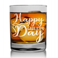 Gifts Idea Rum Glass 270ml With Engraved Text : "Happy Fathers"