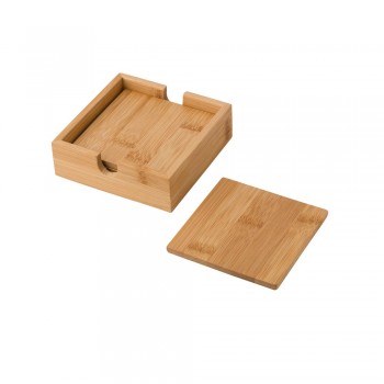 Bamboo coasters, 4 pcs, in bamboo tray AIV8871-17