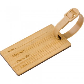 Bamboo luggage tag