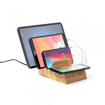 Bamboo wireless charger 10W, phone stand, tablet stand