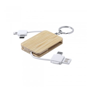 Charging cable, bamboo keyring