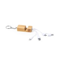 Charging cable, phone stand, keyring, 3 plugs: micro USB, USB type C and compatible with iOS devices AIV8338-16