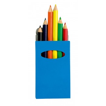 Colour pencil set in shiny finish box with window, 6 pcs AIV8605-04