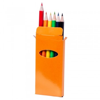Colour pencil set in shiny finish box with window, 6 pcs AIV8605-07