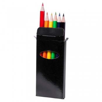 Colour pencil set in shiny finish box with window, 6 pcs AIV8605-03
