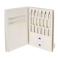 Colour pencil set, eraser, notebook