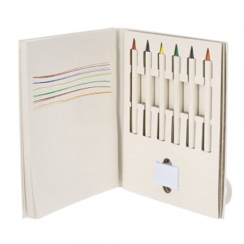 Colour pencil set, eraser, notebook