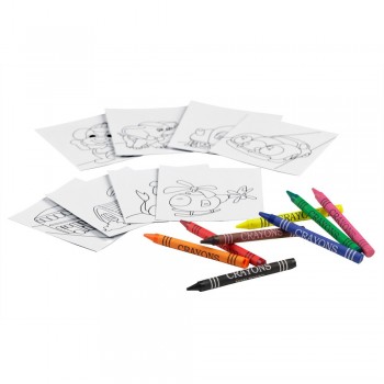 Drawing set, 8 crayons and 8 pictures for colouring AIV7372-00