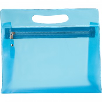 Frosted cosmetic bag with integrated handle and matching zipper AIV4953-23
