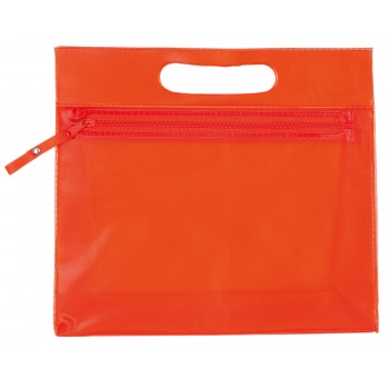 Cosmetic bag with zipped main compartment and cut out handle AIV4728-05