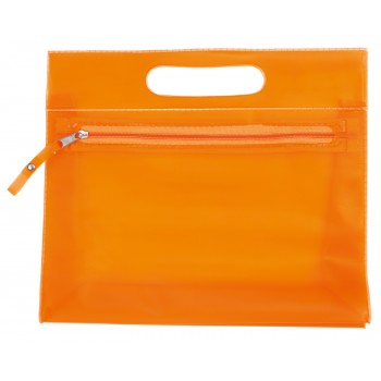 Cosmetic bag with zipped main compartment and cut out handle AIV4728-07