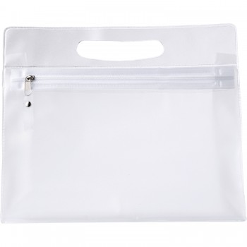 Frosted cosmetic bag with integrated handle and matching zipper AIV4953-00