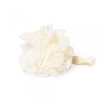 Bath sponge with wrist cord for personalization, made of cotton AIV1035-00