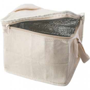 Cotton jute cooler bag, aluminum interior, zipped main compartment, strap AIV4890-25