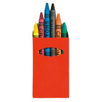 Crayon set in shiny finish box with window, 6 pcs AIV8606-05