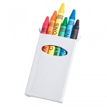 Crayon set in shiny finish box with window, 6 pcs AIV8606-02