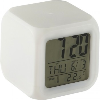 Desk clock, changing colour, thermometer, calendar and alarm AIV3933-02