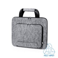 Document folder, zipped main compartment and front pocket, made from felt RPET AIV0254-15